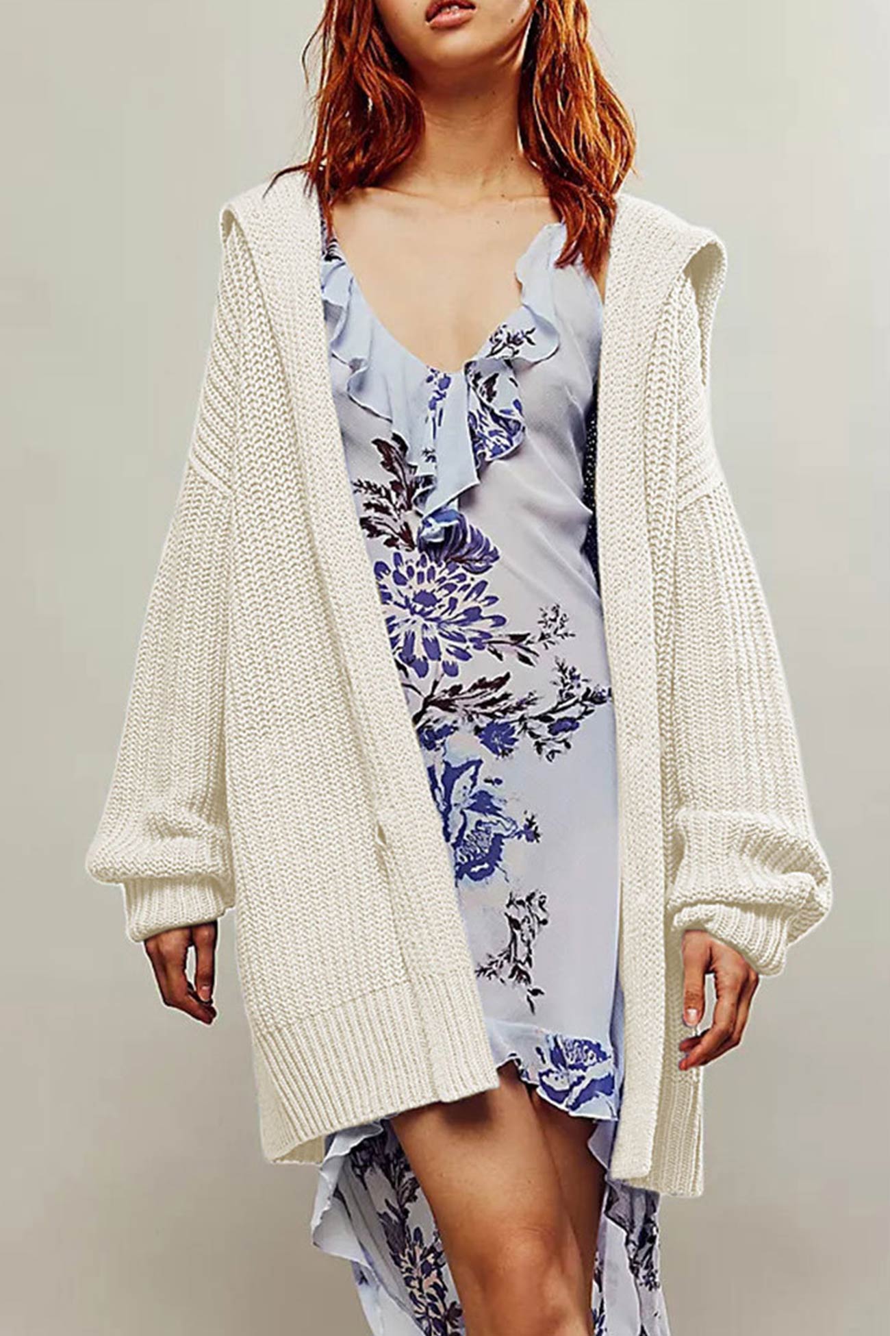 Lapel Single Buckle Mid-length Cardigan