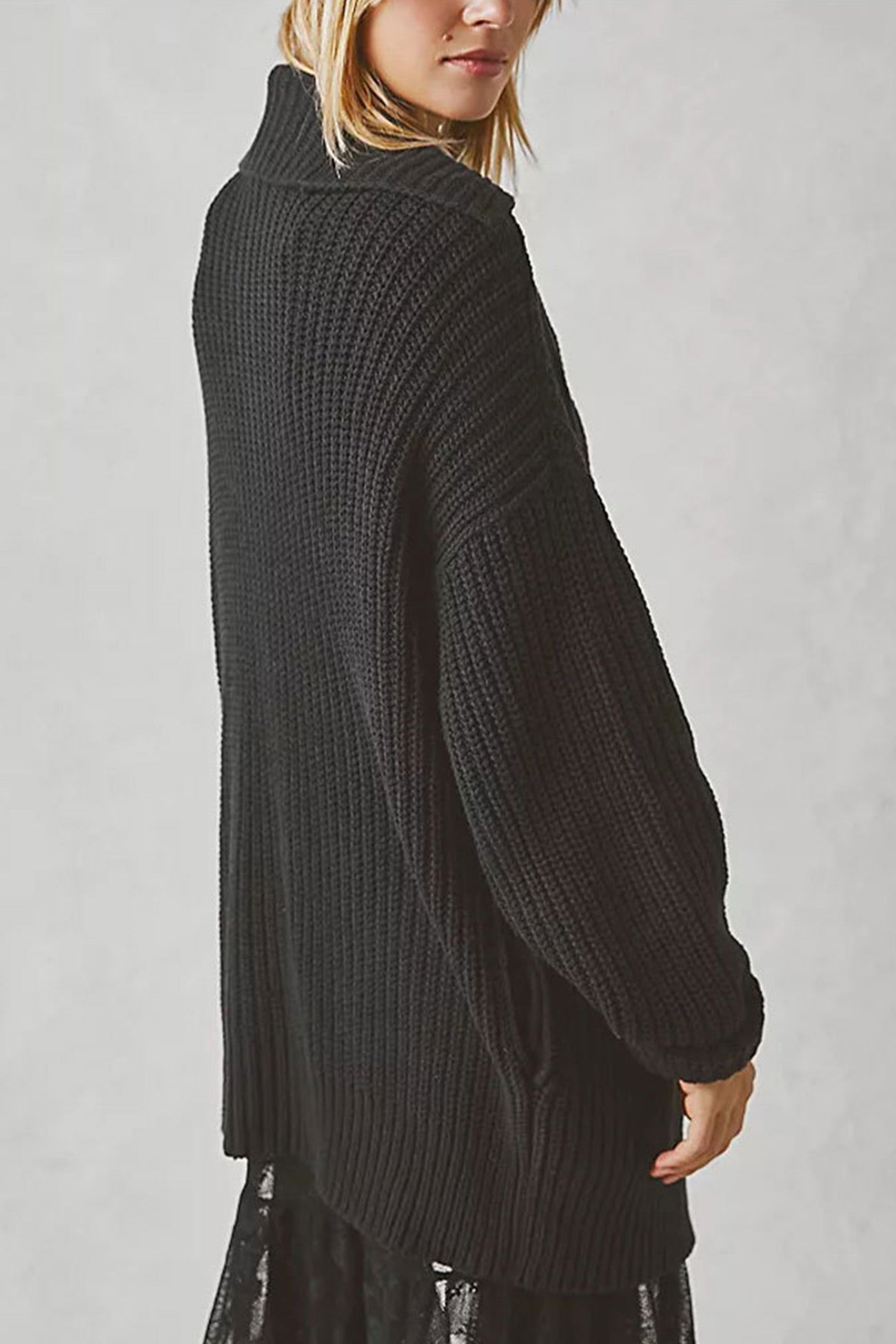 Lapel Single Buckle Mid-length Cardigan