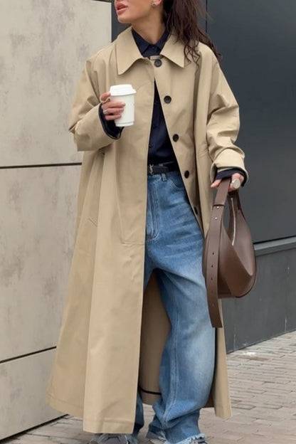 Lapel Single-breasted Cotton Trench Coat