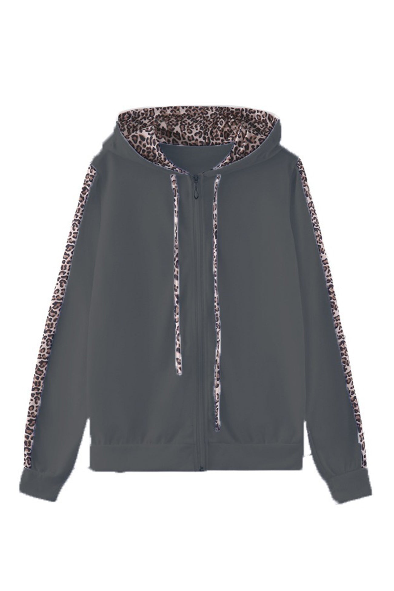 Leopard Patchwork Zip-up Hoodie Suits