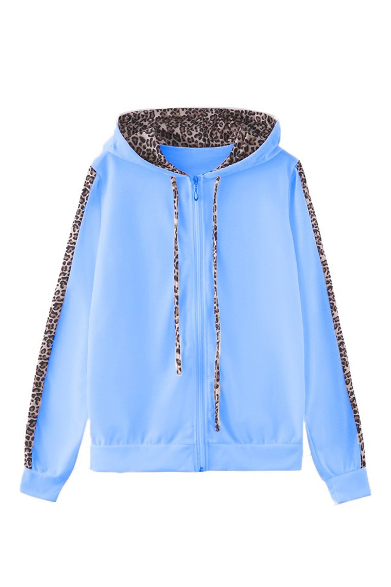 Leopard Patchwork Zip-up Hoodie Suits