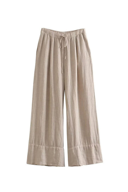 Linen Crisscross Halterneck Tank Pants Suits