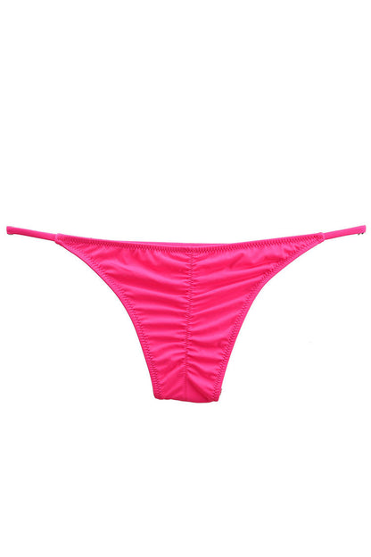 Brazilian Scrunch Back Seamed Edge String Bikini Bottom